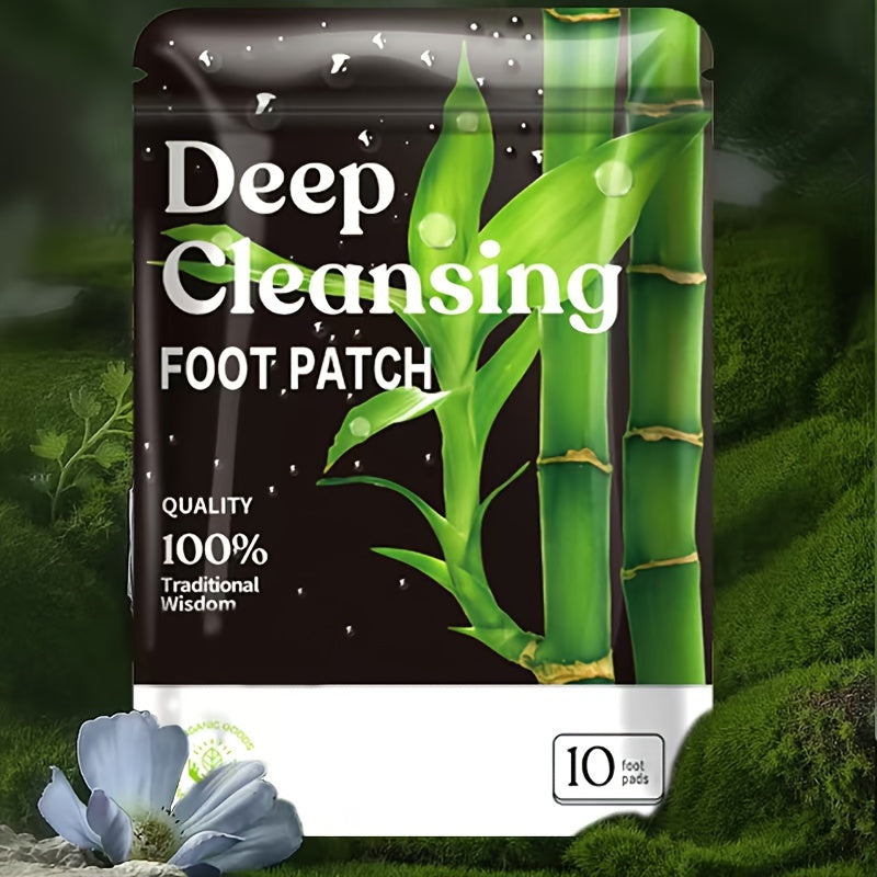 30pcs Natural Bamboo Deep Cleansing Foot Patch, Adhesive Foot Pads with Ginger Powder for Foot Care After Bath When Sleep Warm and Relax